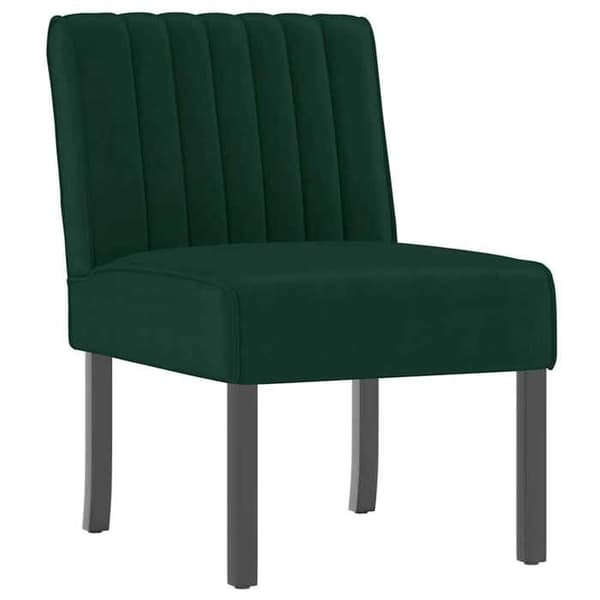 Maison Exclusive - Mørkegrøn velour stol uden armlæn