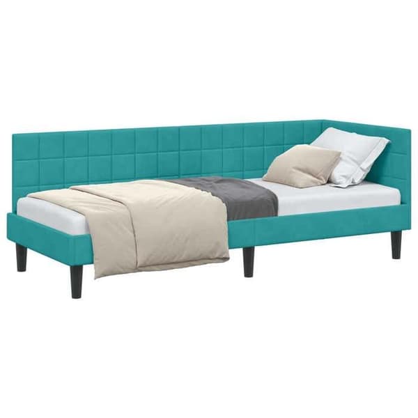 Vinkelsängram - EXKLUSIV HEM - Sammet - 80 x 200 cm - Turkos - Bäddsoffa Turkos
