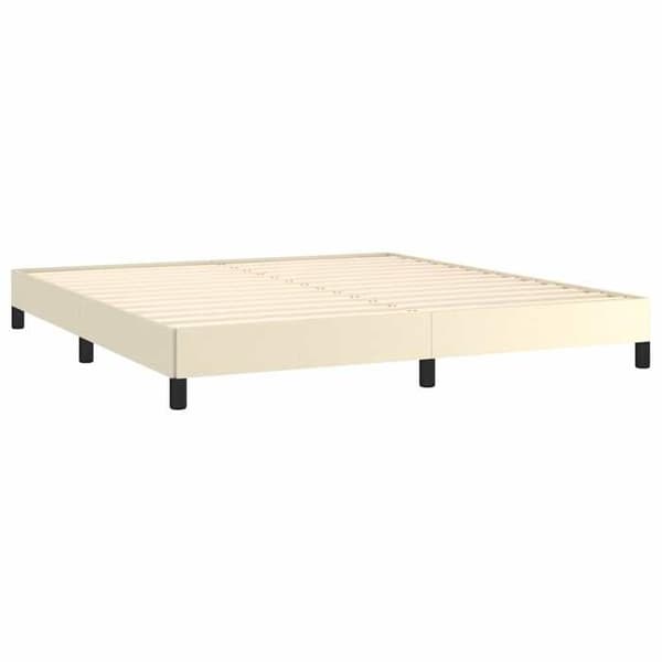 Maison Exclusive - Vuodekehys Kermansävy 160x200 cm Keinonahkaa