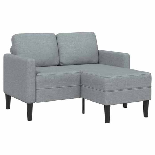 Maison Exclusive - Soffa 2 platser med L-formad divan i ljusgrått 125 cm tyg
