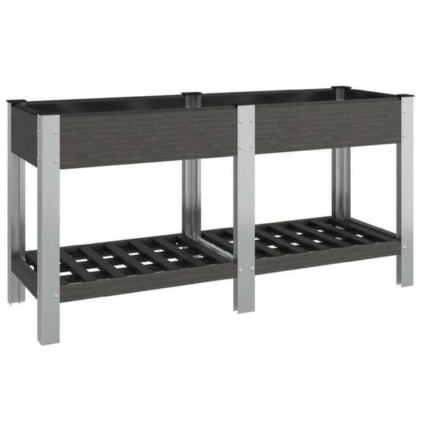 Maison Exclusive - Hævet havebed med hylde Grå 150x50x75 cm WPC Grå