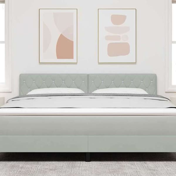 Maison Exclusive - Ljust grått sänggavel 180 cm Sammet Ljusgrått