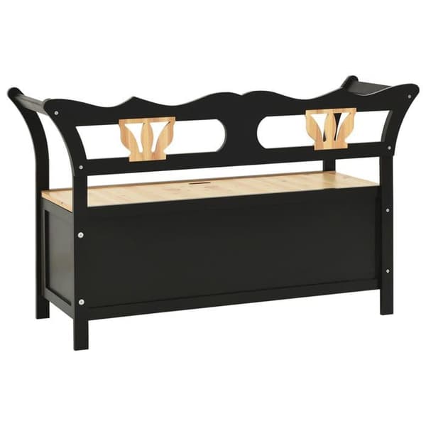 Maison Exclusive - Bænk Sort 107x45x75,5 cm Solid fyrretræ Svart
