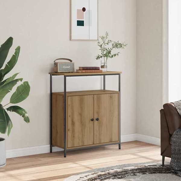 Maison Exclusive - Buffet i egetræ, håndlavet 70x30x80 cm, ingeniørtræ
