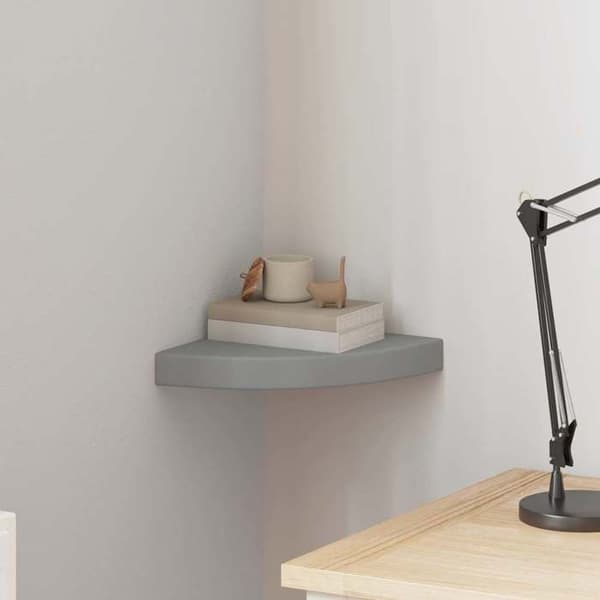 Maison Exclusive - Harmaa kulma kelluva hylly 25x25x3,8 cm MDF grå