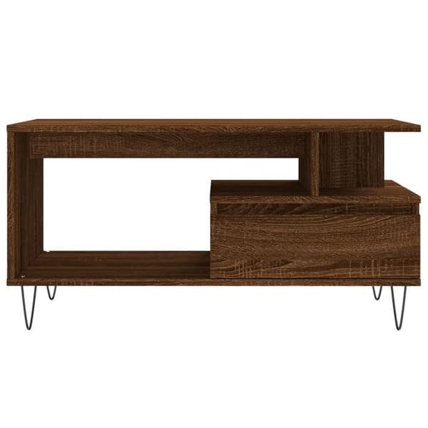 Maison Exclusive - Lavt bord i brunt egetræ 90x49x45 cm Ingeniørtræ