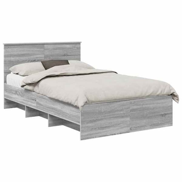 Maison Exclusive - Sängram Sonoma grå 135 x 190 cm Ingenjörsträ