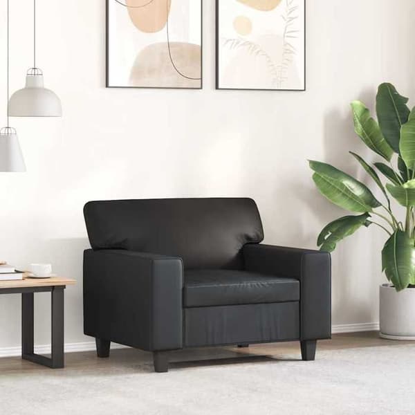 Maison Exclusive - Musta Tuoli 60 cm Keinonahkaa