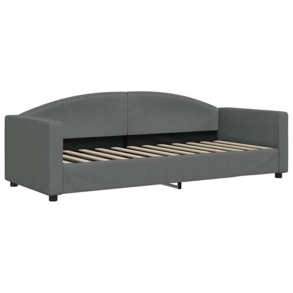 Maison Exclusive - Dagbädd med utdragssäng och mörkgrå madrass 80x200 cm tyg mörkgrå
