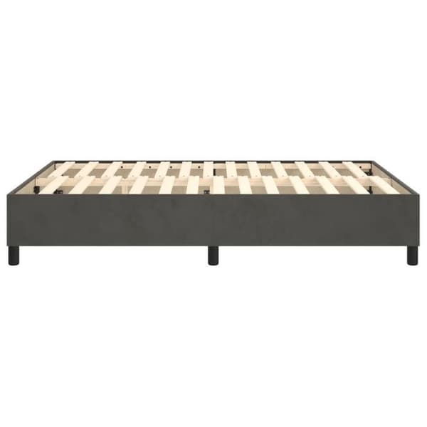 Maison Exclusive - Sengebund med mørkegrå lameller 140x200 cm velour mörkgrå