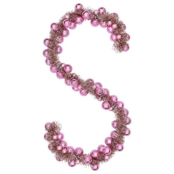 Festpynt - EKSKLUSIV HUS - LED julekugle guirlande 186 cm - Rosa - Polystyren - Let og foldbar Ros