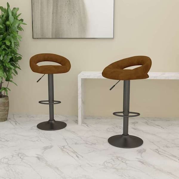 Maison Exclusive - Barstolar set om 2 brun sammet