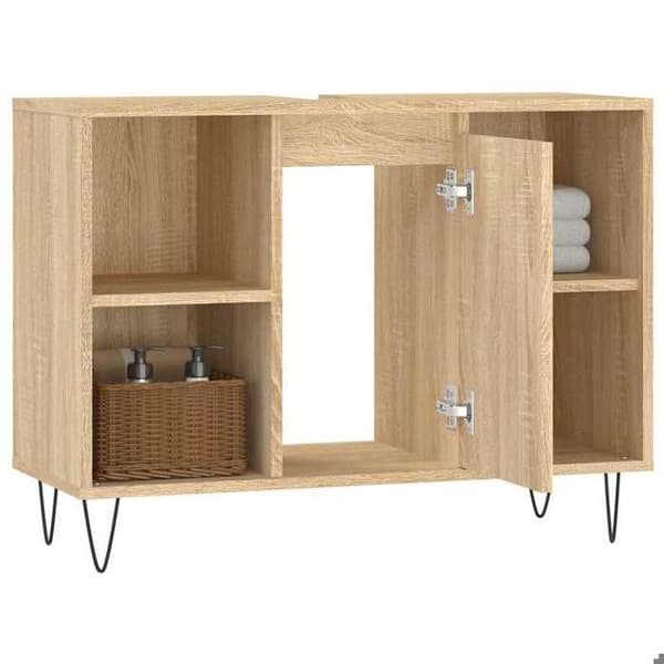 Maison Exclusive - Badrumsskåp ek sonoma 80x33x60cm ingenjörsträ