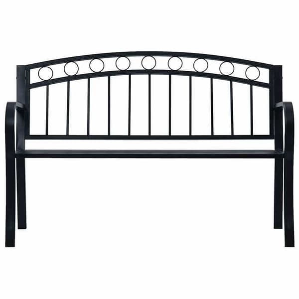 Maison Exclusive - Bænk til haven 125 cm Sort Stål Svart