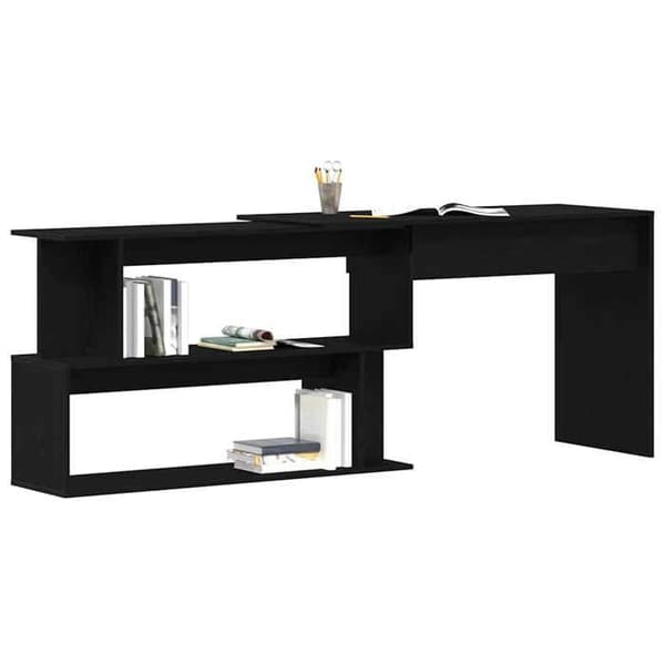 Maison Exclusive - Kontor Sort egetræ Ingeniørtræ 200 x 50 x 76 cm svart ek