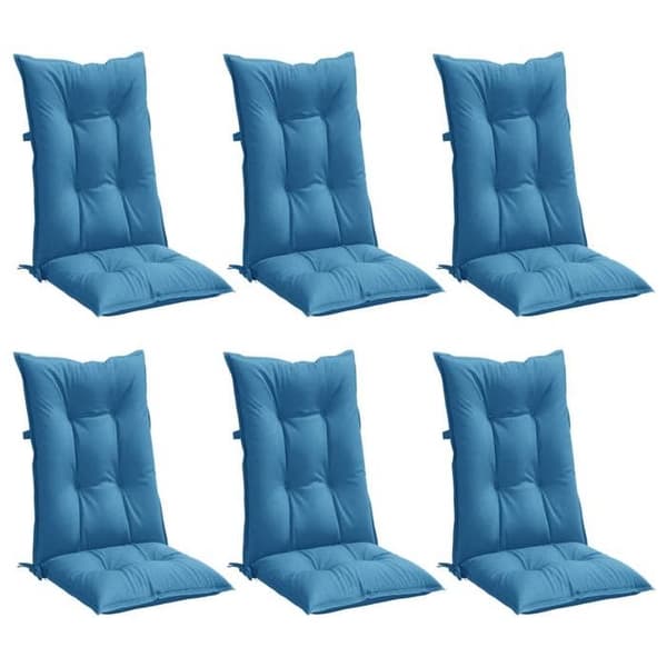 Maison Exclusive - Stolar med hög rygg, 6-pack, blandad blå tyg Blandat blått