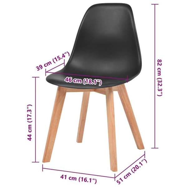 Maison Exclusive - Spisestole sæt af 6 Sort Plastik