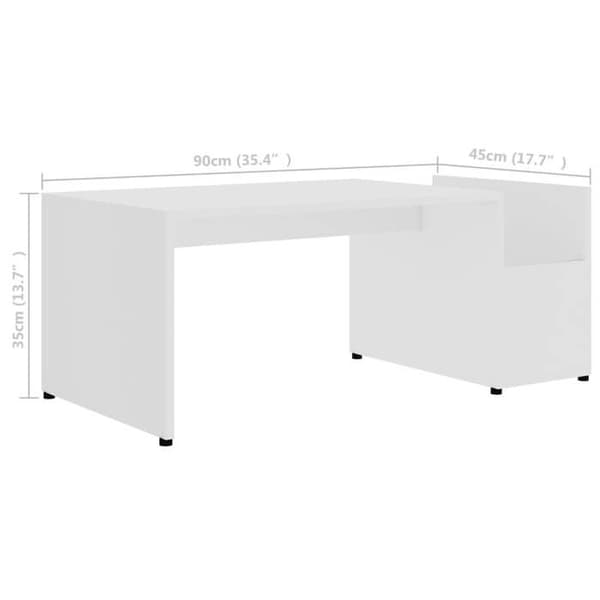 Bord - EKSKLUSIV HUS - 90 x 45 x 35 cm - Hvid - Spånplader - Opbevaringsrum Vit