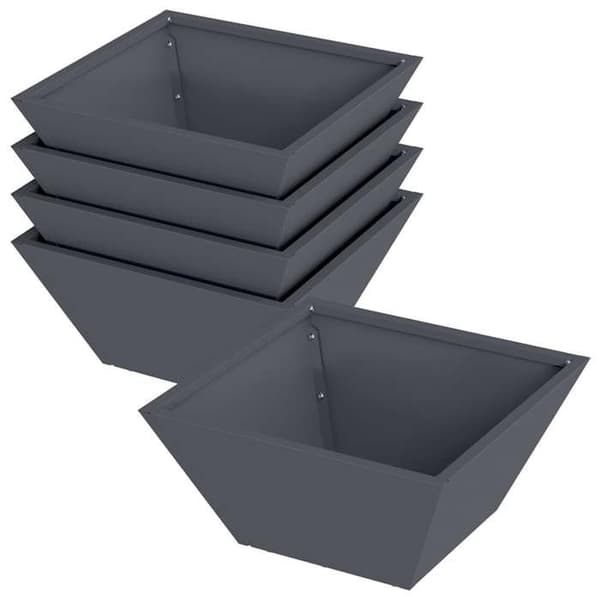 Maison Exclusive - Trädgårdskrukor 5 st Anthracite 35 x 35 x 15 cm