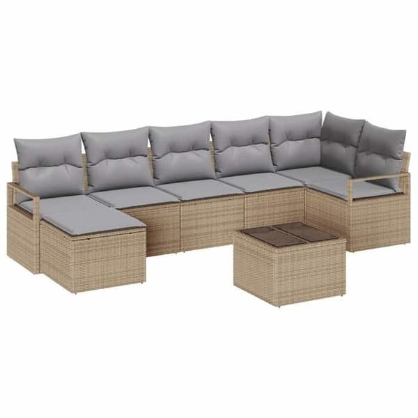 Havemøbel - EKSKLUSIVT HUS - Modulerbart - Poly rattan beige - 3 pladser - Velegnet til udendørs brug