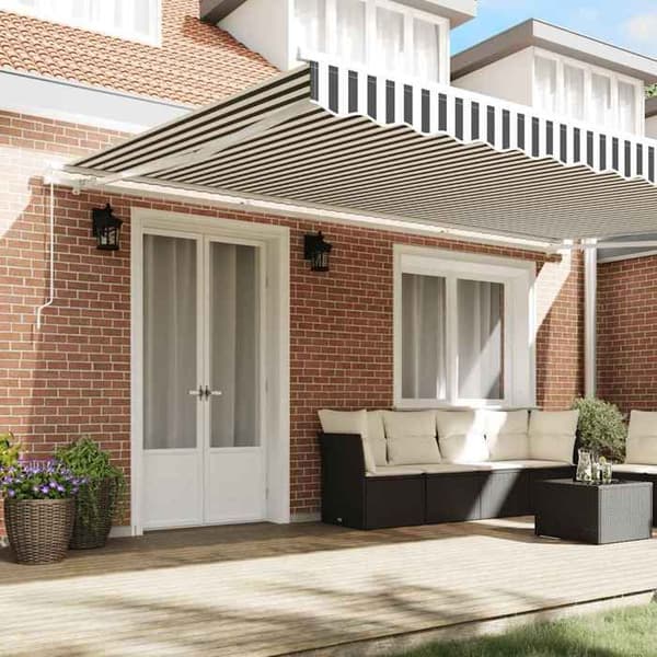 Maison Exclusive - Manuell infällbar markis antracit och vit 500x300 cm