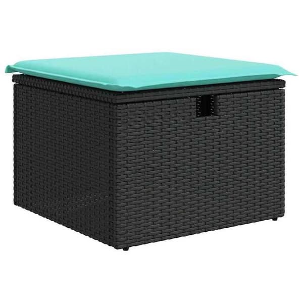 Maison Exclusive - 5 osan musta polyrottinkinen puutarhakalustesetti
