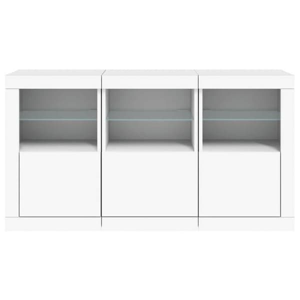 Maison Exclusive - Buffet med hvide LED-lys 123x37x67 cm