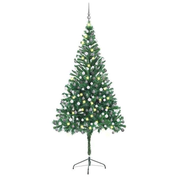 Kunstigt juletræ - EKSKLUSIV HUS - forudbelyst/bolde - 210 cm - 910 spidser - LED