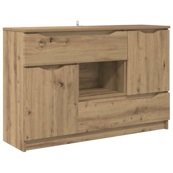 Maison Exclusive - Buffet i egetræ, håndlavet 100 x 30 x 65,6 Ingeniørtræ