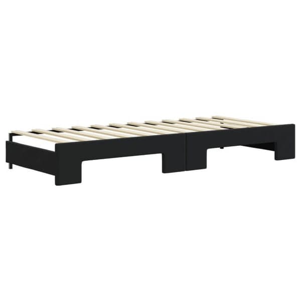 Maison Exclusive - Sengebænk med udtræksseng og sort madras 80x200 cm velour