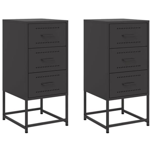 Natteskab - EKSKLUSIV HUS - 2 dele - Sort - Stål - 36x39x78 cm Svart