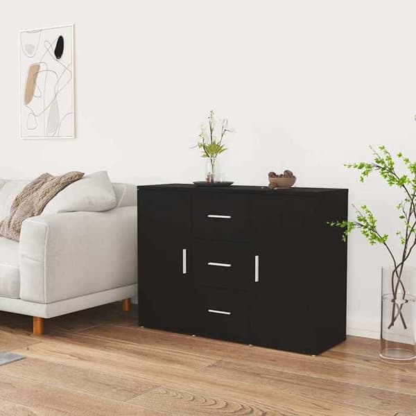 Maison Exclusive - Buffet Sort 91x29,5x65 cm Ingeniørtræ Svart