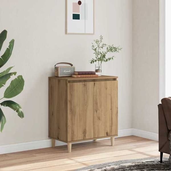 Maison Exclusive - Buffet i egetræ, håndlavet 60x35x70 cm, ingeniørtræ