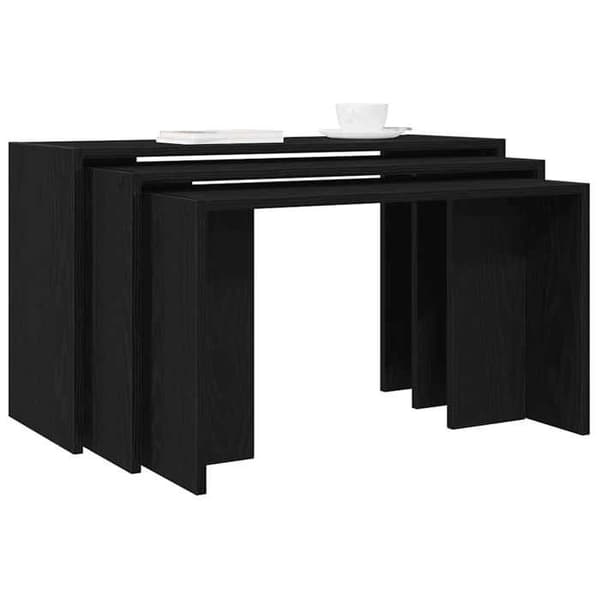 Maison Exclusive - 3-delars svarta ingenjörsträbord