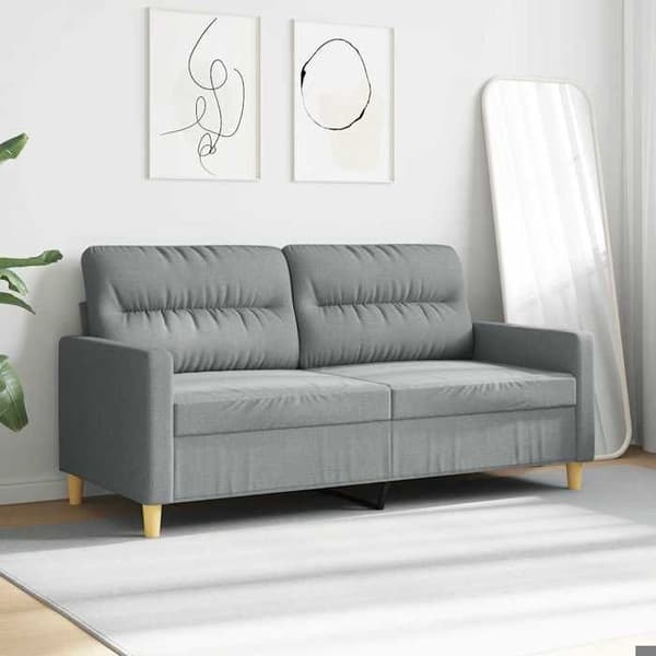 Maison Exclusive - Soffa 2-sits Grå 140 cm Tyg