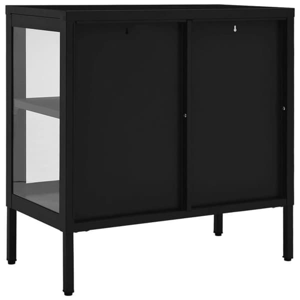 Maison Exclusive - Buffé Svart 70x35x70 cm Stål och glas