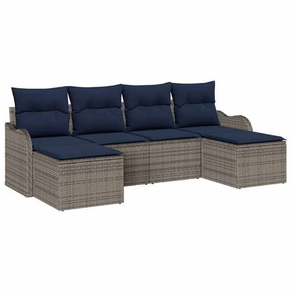 Utomhussoffa - EXKLUSIVT HUS - Modulärt set - Poly rattan - Grå - Väderbeständig