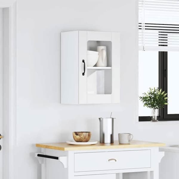 Maison Exclusive - Väggmonterad köksskåp med glasdörr Lucca vit
