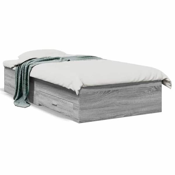 Maison Exclusive - Sengestel med skuffer uden madras sonoma grå 100x200 cm sonoma grå