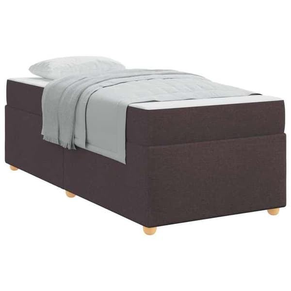 Maison Exclusive - Sängram med madrass Mörkbrun 100 x 200 cm tyg