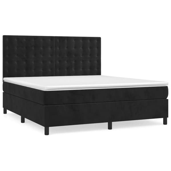 Maison Exclusive - Seng med lameller og madras Sort 180x200 cm Velour