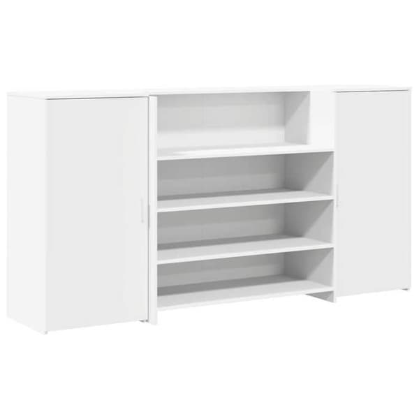 Maison Exclusive - Hvid receptionsskrivbord 200x50x103,5 cm Ingeniørtræ Vit