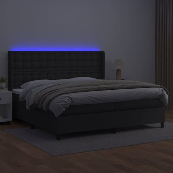 Maison Exclusive - Lameller til seng madras LED Sort 200x200cm Syntetisk læder