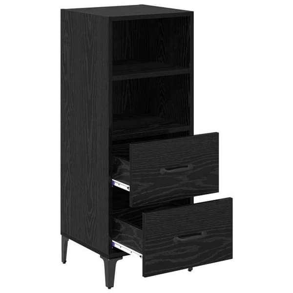 Maison Exclusive - Buffet Sort egetræ 34 x 34,5 x 90 cm Ingeniørtræ svart ek