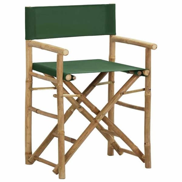 Maison Exclusive - Fällbara direktörsstolar, set om 2, Grön Bambus och tyg Grön