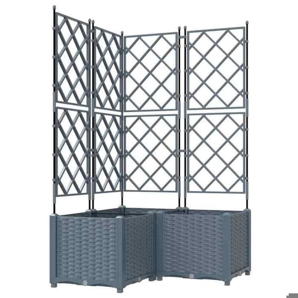 Maison Exclusive - Trädgårdskrukor 3 st Ljusgrå 80 x 80 x 143 cm PP