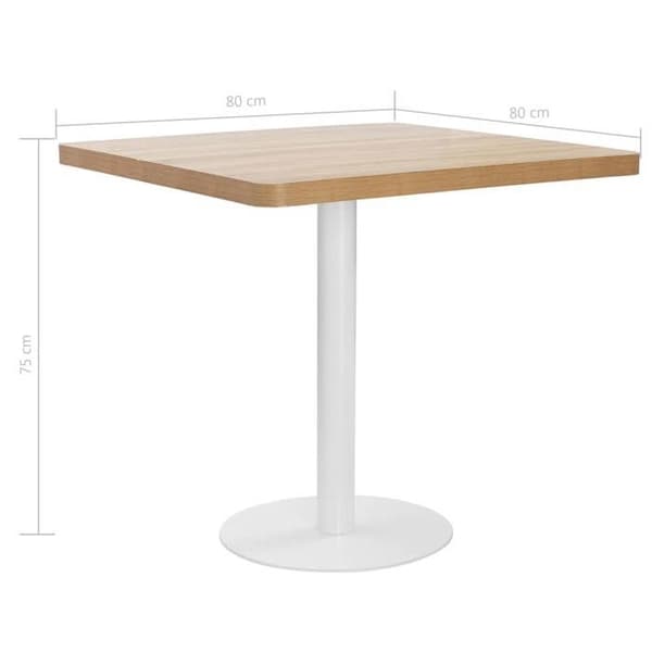 Maison Exclusive - Vaalea ruskea bistropöytä 80x80 cm MDF