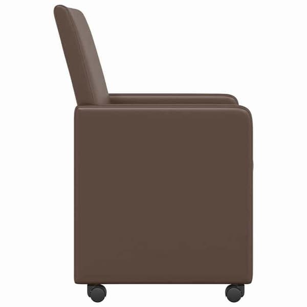 Matsalsstolar - EXKLUSIVT HEM - Paket 2 - Brun konstläder - Armstöd - Hjul brun