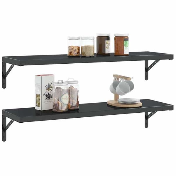 Maison Exclusive - Hyldestøtter 4 stk 30x2,5x15,5 cm sort rustfrit stål Svart