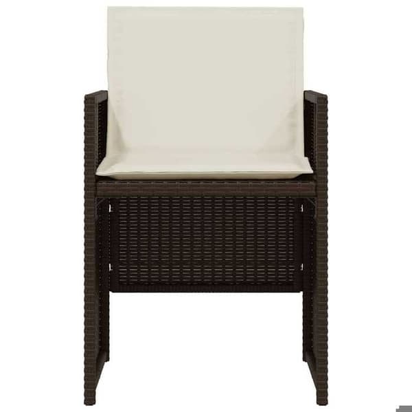 Maison Exclusive - Bistro-set 3 delar med bruna kuddar i flätad resin